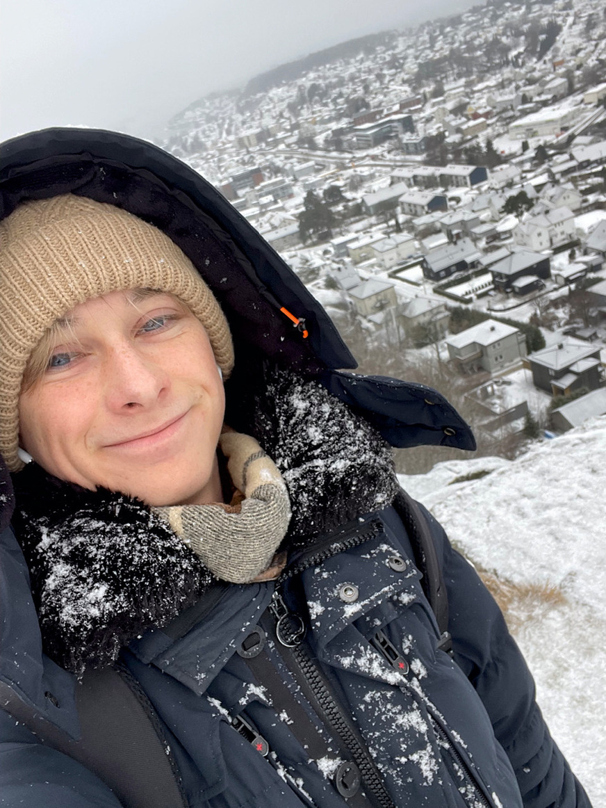 Stefan Reichenbach beim Spaziergang auf den Hausberg von Sandefjord.