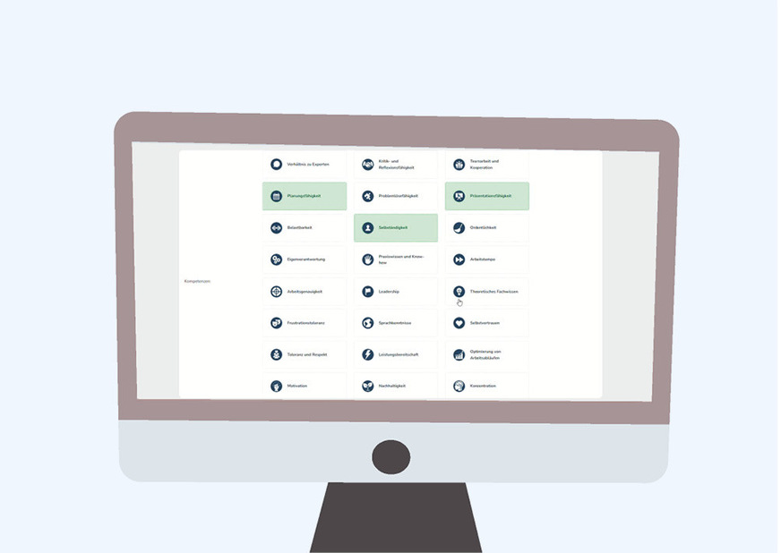 Die DigiJUMPP Professional Plattform im Überblick: Digitale Aufgabenbearbeitung, Bewertung und Feedbackprozesse greifen nahtlos ineinander und unterstützen Trainer*innen sowie Teilnehmende bei der professionellen Vorbereitung auf berufliche Wettbewerbe.