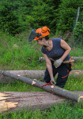 1  Viel frische Luft: Fachkraft bei der Arbeit